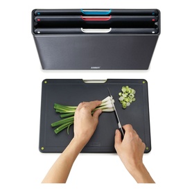 Folio Four-Piece Chopping Board Set Carbon Black Steel