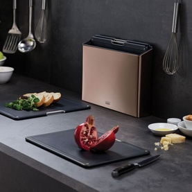 Folio&trade; Four-Piece Chopping Board Set Large Rose Gold