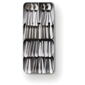 DrawerStore Large Compact Cutlery Organiser Grey