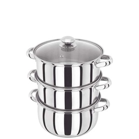 3 Piece Steamer With Glass Lid 22Cm