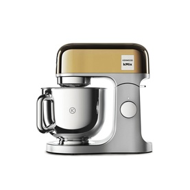 Kenwood kMix Limited Edition Stand Mixer in gold and silver tones, with stainless steel bowl and lift-arm design
