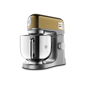 Kenwood kMix Limited Edition Stand Mixer in gold and silver with stainless steel bowl and dough hook attachment
