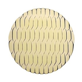 Kartell Jellies Family Side Plate in green with embossed waffle-textured pattern, circular form, gold-toned finish