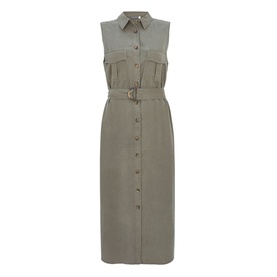 Sleeveless Shirt Dress