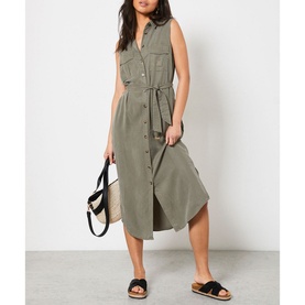 Sleeveless Shirt Dress