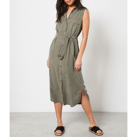Sleeveless Shirt Dress