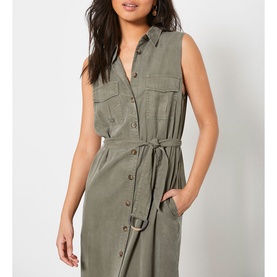 Sleeveless Shirt Dress