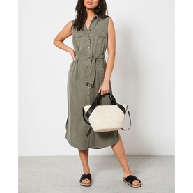 Sleeveless Shirt Dress