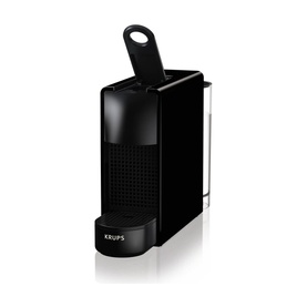 Krups Essenza Mini capsule coffee machine in matte black with fold-down cup tray and textured body detail