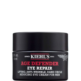 Kiehl's Age Defender Eye Repair eye cream for men in black jar with red and white label, 14ml
