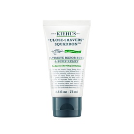 Kiehl's Ultimate Razor Burn & Bump Relief 75ml tube, white with green cap, Close-Shavers Squadron branding