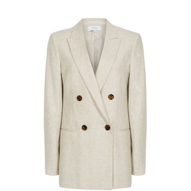 Lauren Wool Linen Blend Double Breasted Blazer
