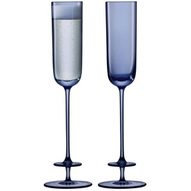 Set of 2 Blue Champagne Flutes