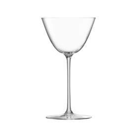 LSA Borough Martini Glasses Set Of Four in clear glass, classic coupe silhouette with slender stem and wide base, H16.5cm
