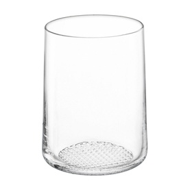 LSA Glassware Market Vase/Lantern in clear glass with textured dot-pattern base detail, tapered cylindrical form