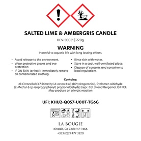 Salted Lime And Ambergris Candle