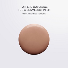 La Prairie Skin Caviar Essence-in-Foundation in Satin Nude, shown as a spread swatch demonstrating coverage and refined texture