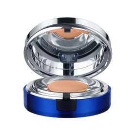 La Prairie Skin Caviar Essence-in-Foundation SPF25 in Honey Beige, compact cushion format with silver mirrored lid, blue case, 30ml