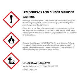 Lemongrass and Ginger Diffuser