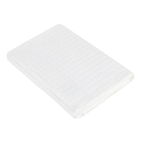 Lamont Poli-Dri White Tea Towel, folded flat, showing textured white woven fabric with subtle grid pattern