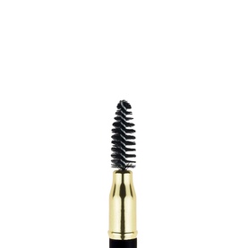 Lanc&ocirc;me Brow Shaping Powdery Pencil spoolie brush tip with gold ferrule, close-up detail shot