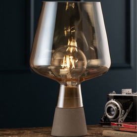 Large Glass Table Lamp & Bulb