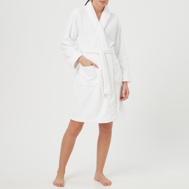 Soft Chevron Belted Robe
