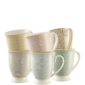 Laurette 6 Mugs in Hat Box