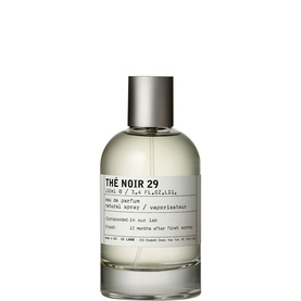 Le Labo TH&Eacute; NOIR 29 Eau de Parfum, clear glass bottle with silver cap and white label, natural spray format