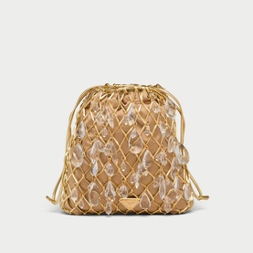 Leather, Mesh & Satin Clutch