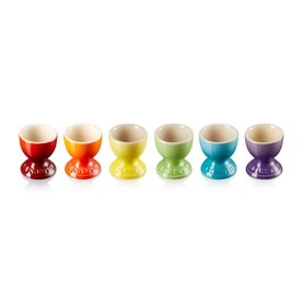 Stoneware Set of Six Rainbow Egg Cups
