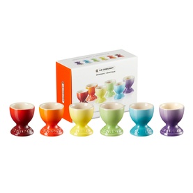Stoneware Set of Six Rainbow Egg Cups