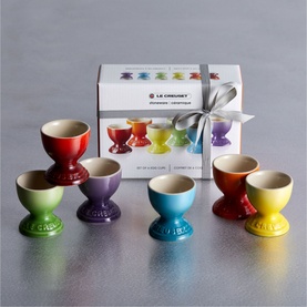 Stoneware Set of Six Rainbow Egg Cups