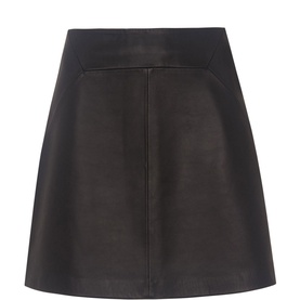 Leather A-Line Skirt