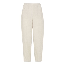 Linen Barrel Leg Trousers