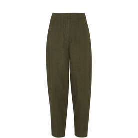 Linen Barrel Leg Trousers