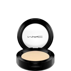 MAC Cream Colour Base in Pearl, compact pot with black case, open lid showing pale ivory cream formula