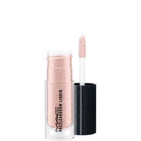 MAC Dazzleshadow Liquid eyeshadow in Every Day Is Sunshine, a shimmery pale pink, shown open with doe-foot applicator wand