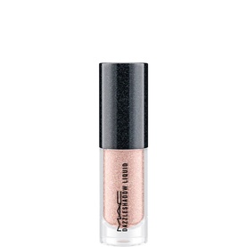MAC Dazzleshadow Liquid eyeshadow in Every Day Is Sunshine, a shimmery pink champagne shade, in a mini black glitter bottle