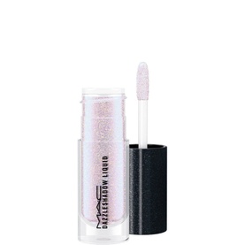 MAC Dazzleshadow Liquid eyeshadow in Diamond Crumbles, iridescent glitter formula in small bottle with doe-foot applicator wand