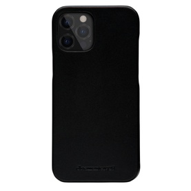 DBramante Lynge iPhone 12/12 Pro 6.1 Inch 2-In-1 Case in black, slim leather back cover with camera cutout