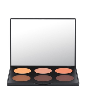 MAC Studio Fix Sculpt and Shape Contour Palette in Medium Dark/Dark, six-pan palette with warm terracotta and mauve shades, open compact with mirror