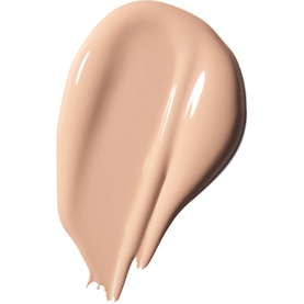 MAC Studio Fix Fluid Foundation SPF 15 swatch in a light peachy-nude shade, showing smooth creamy texture
