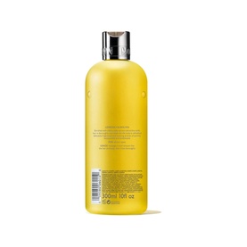 Molton Brown Indian Cress Purifying Shampoo 300ml bottle, yellow with silver cap, back label visible