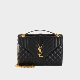 Envelope Quilted Leather Medium Chain Bag