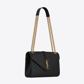 Envelope Quilted Leather Medium Chain Bag