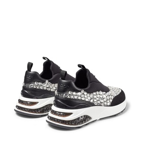 Memphis-F Neoprene Leather Crystal Low Top Trainers
