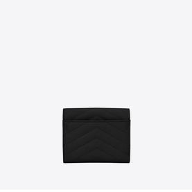 Monogram Embossed Leather Compact Tri-Fold Wallet
