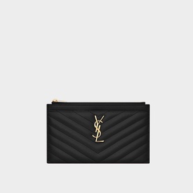 Monogram Embossed Leather Bill Pouch