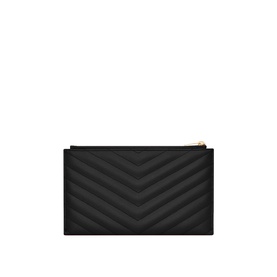 Monogram Embossed Leather Bill Pouch
